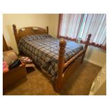 Full Sized Bed - Box Spring - Mattress - Rails