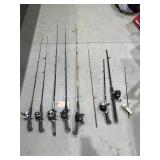 Pile of Assorted Fishing Rods & Reels