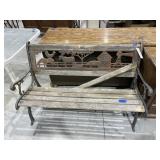 Iron & Wood Park Bench As Is 50'