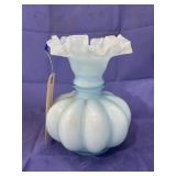Fenton Blue Melon Vase