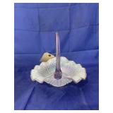 Fenton Purple Iridescent Glass Basket