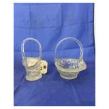 2 - Clear Glass Baskets