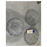 3 - Clear Glass Serving Plates