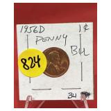 1956-D Brilliant Unc Cent