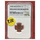1998 Argentia 1C Brilliant Unc in NGC Slab