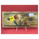 Little Mermaid $100 Gold Foil Note