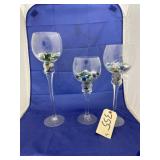 3 - Pedestal Candle Hurricanes & Marbles