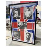 Framed Beatles Poster 25'x37'