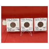 1925 PDS (3) Buffalo Nickels Rare Dates Year Set V