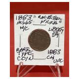 1883 N/C ï¿½Racketeerï¿½s Nickelï¿½ Liberty ï¿½Vï¿½ Nickel R