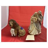 Child is Born Figurine & Lion/Lamb Figurine