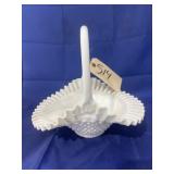 Fenton Hobnail Milk Glass Basket