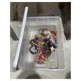 Assorted Fashion Jewelry in Plastic Bin