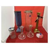Clear Glass & Metal Candle Stick Holders & More
