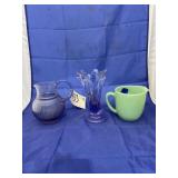 Purple Glass Vase - Pitcher - Fireking Creamer