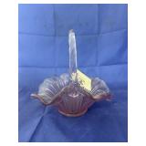 Fenton Pink Glass Basket