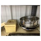 Vintage Cake Decorating Kit - 2 Stainless Bowls