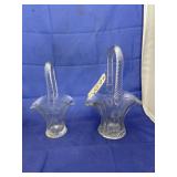 2 Clear Glass Baskets