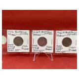 1916 PDS (3) Buffalo Nickels Rare Early Year Set A