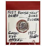 1957 Roosevelt Proof Dime Silver Pr68+