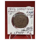 1856 ï¿½Slanting 5ï¿½ Large Cent XF45++