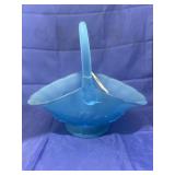 Blue Satin Glass Basket
