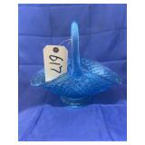 Large Blue Glass Basket