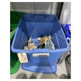 Assorted Dolls - some Porcelain in Plastic Bin
