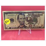 $5 Gold Foil Note