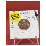 1969 Brilliant Unc Lincoln Cent