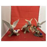 3 - Porcelain Bird Figures