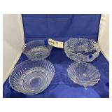 4 - Clear Glass Bowls