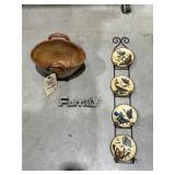 Porcelain Basket - Metal 'Family' Logo & More