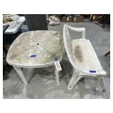 Plastic Patio Table 34'x34'x29' w/Loveseat