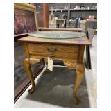 Broyhill Side Table w/1 Drawer & 1 Glass Top