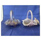 Fenton Pink & Purple Iridescent Baskets