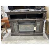 Wood TV Stand w/Elec Log Heater