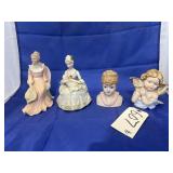 3 - Porcelain Figurines & Porcelain Music Box