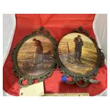 2 - Oval Curved Glass Pic Frames 17'x12'