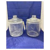 2- Clear Glass Canisters w/Lids