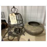 Metal Planter & Hanging Bell