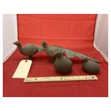 4 - Metal Bird Figures