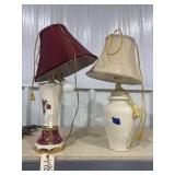 2 - Table Lamps w/Shades 27'H