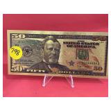 $50 Gold Foil Leaf Note