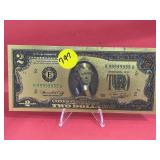 $2 Gold Foil Leaf Note