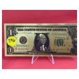 $1 Gold Foil Leaf Note