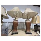 Pair Table Lamps w/Shades 33'H
