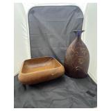 Porcelain Jug - As Is & Pillars Monkey Pod Bowl