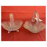 2 - Clear Glass Baskets