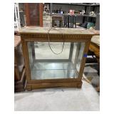 Lighted Curio Cabinet w/Glass Shelves & Table